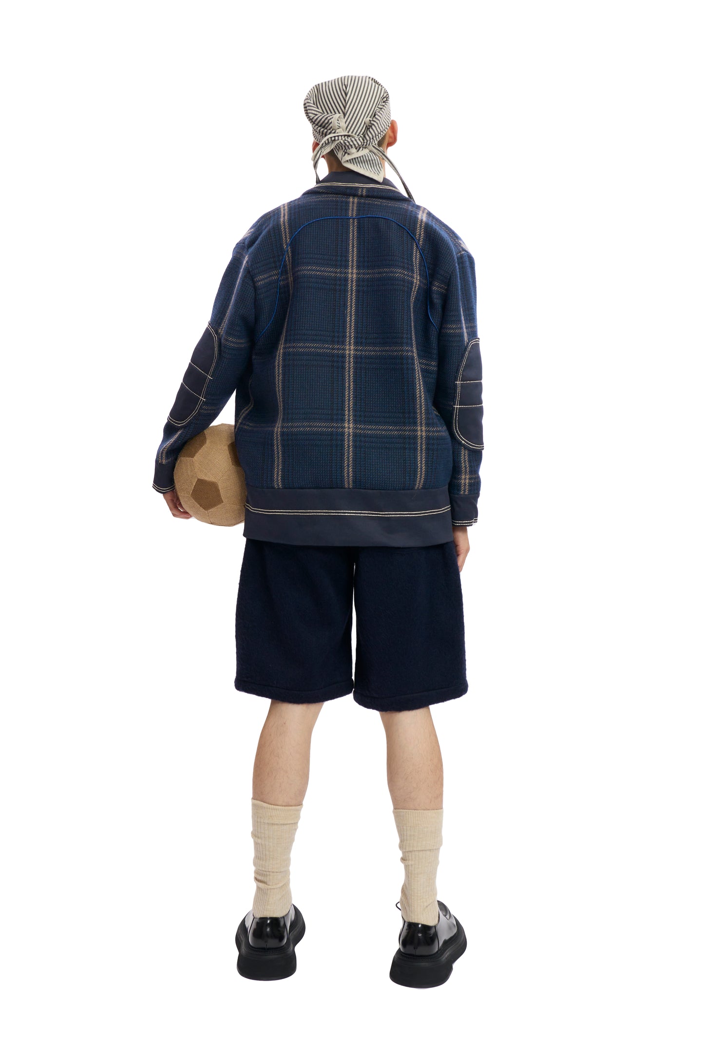 Navy Wool Plaid Jacket