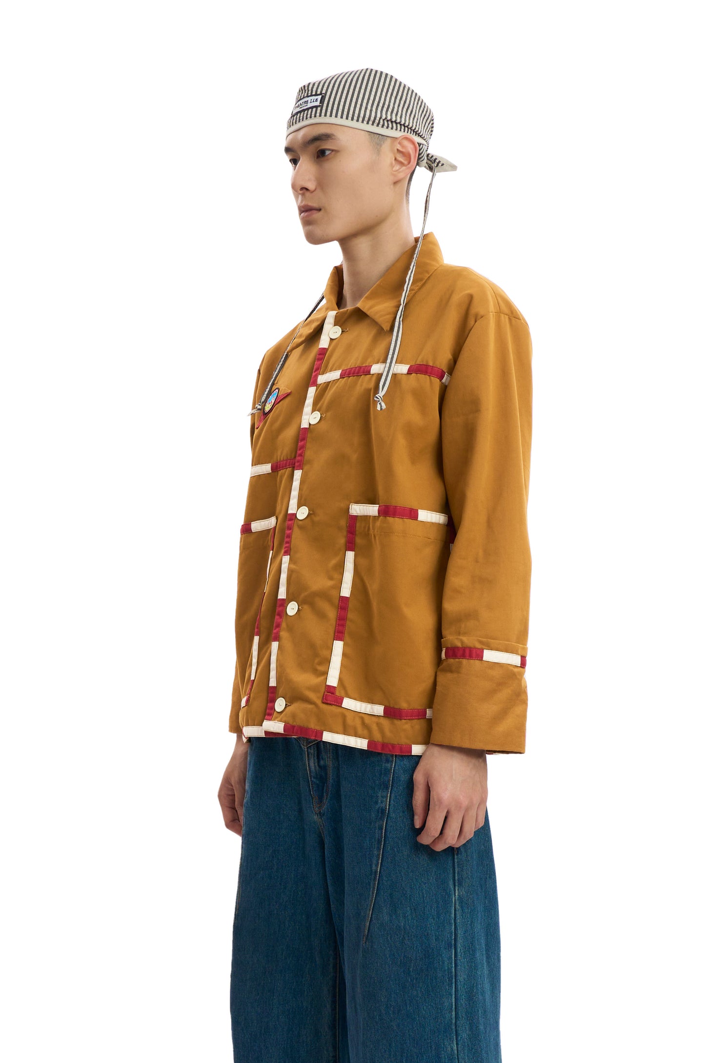 Contrasting Brown Cotton Twill Jacket