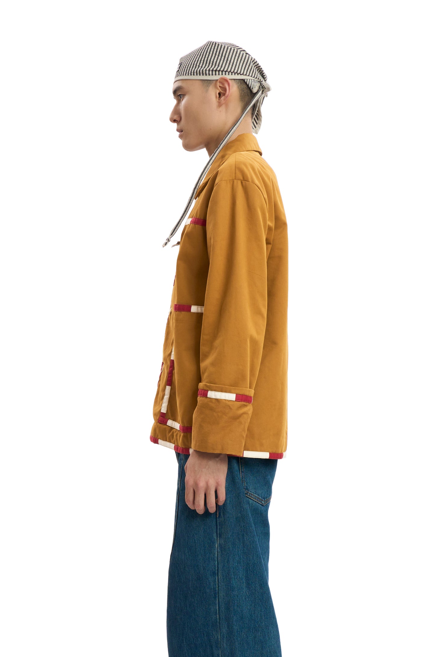 Contrasting Brown Cotton Twill Jacket