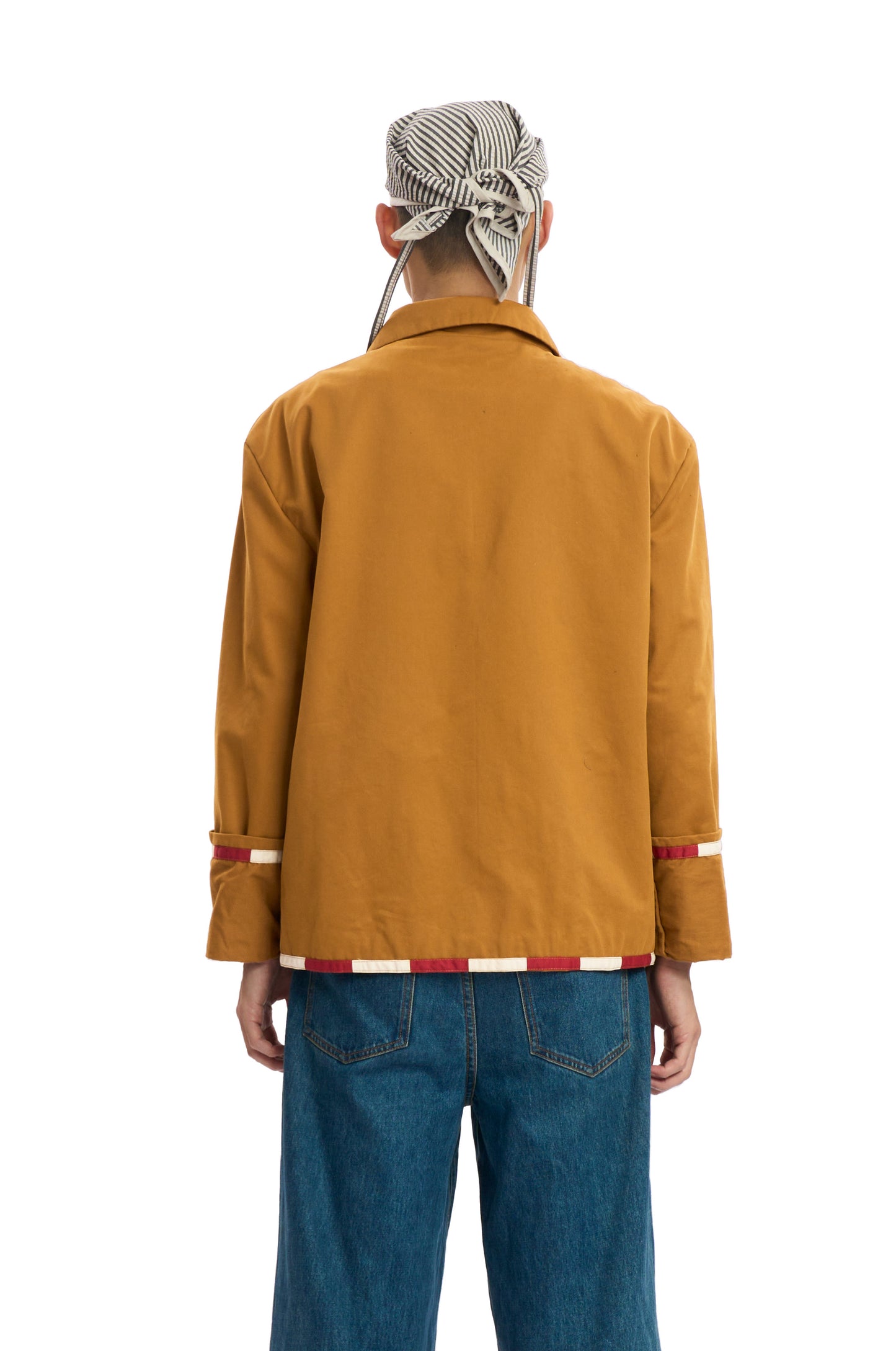 Contrasting Brown Cotton Twill Jacket