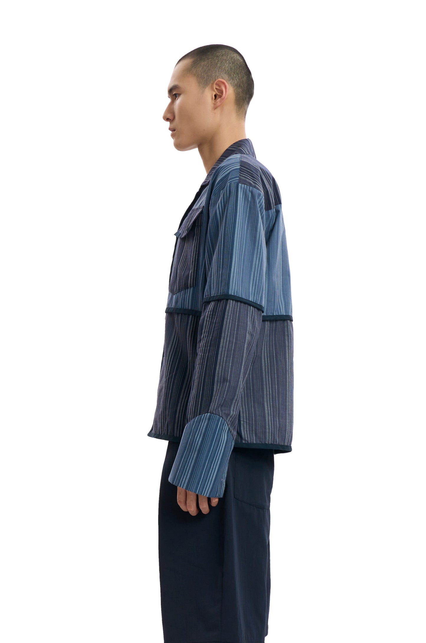 Blue Stripe Binding Shirt
