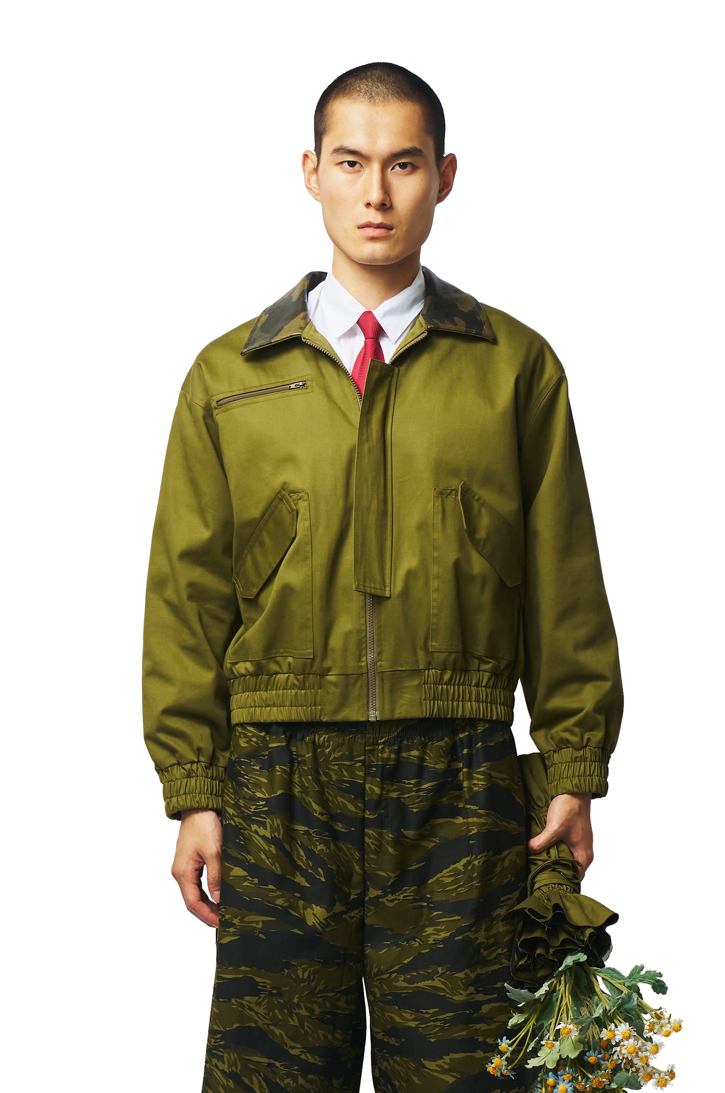 Green Cotton Twill Jacket
