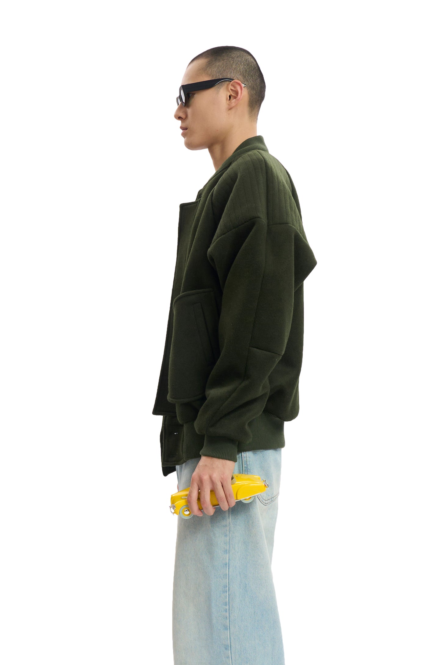 Green Wool Bomber Jacket