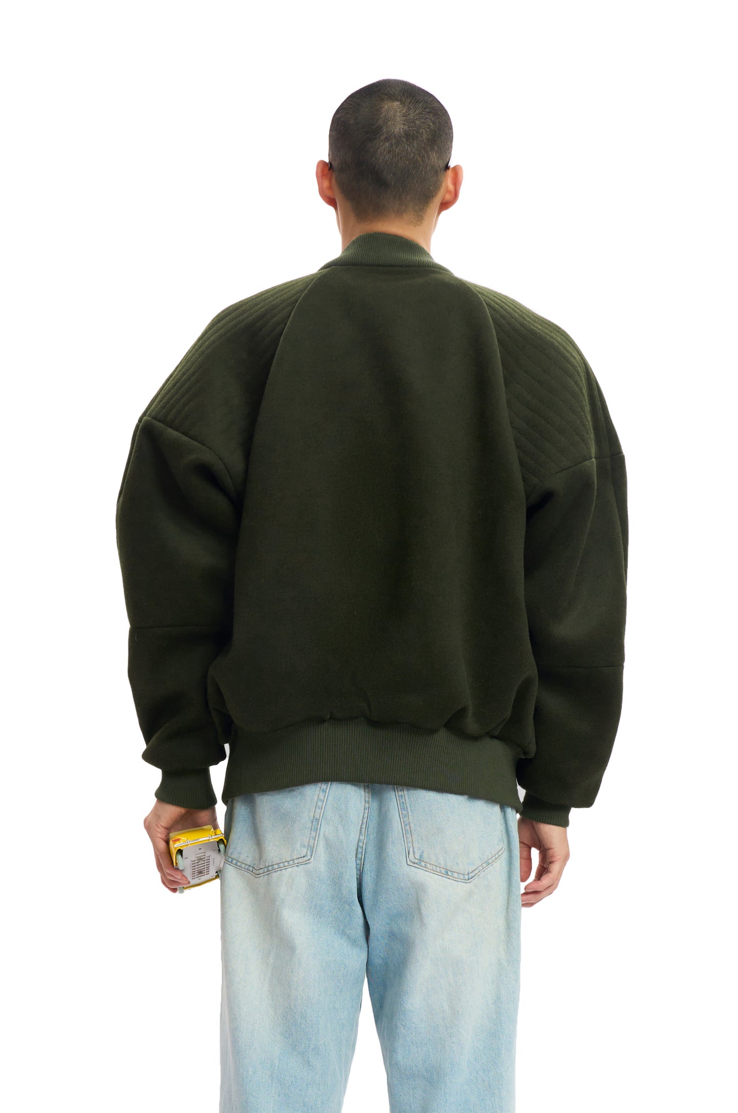 Green Wool Bomber Jacket