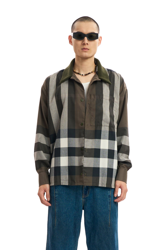 OVERSIZED GREEN CHECK SHIRT