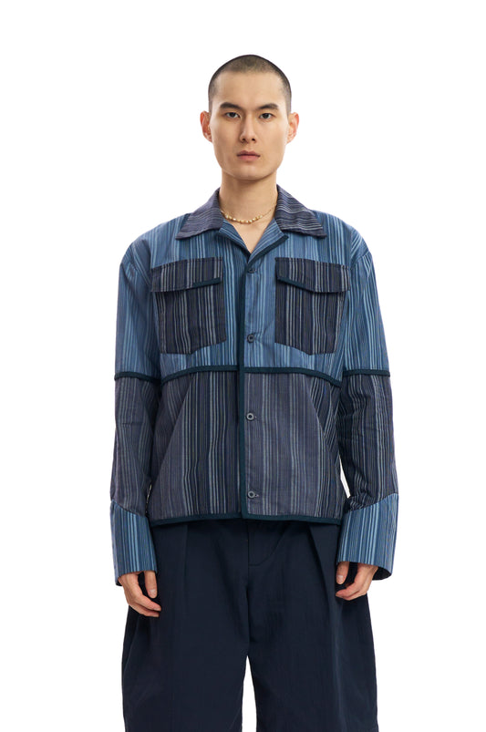 Blue Stripe Binding Shirt