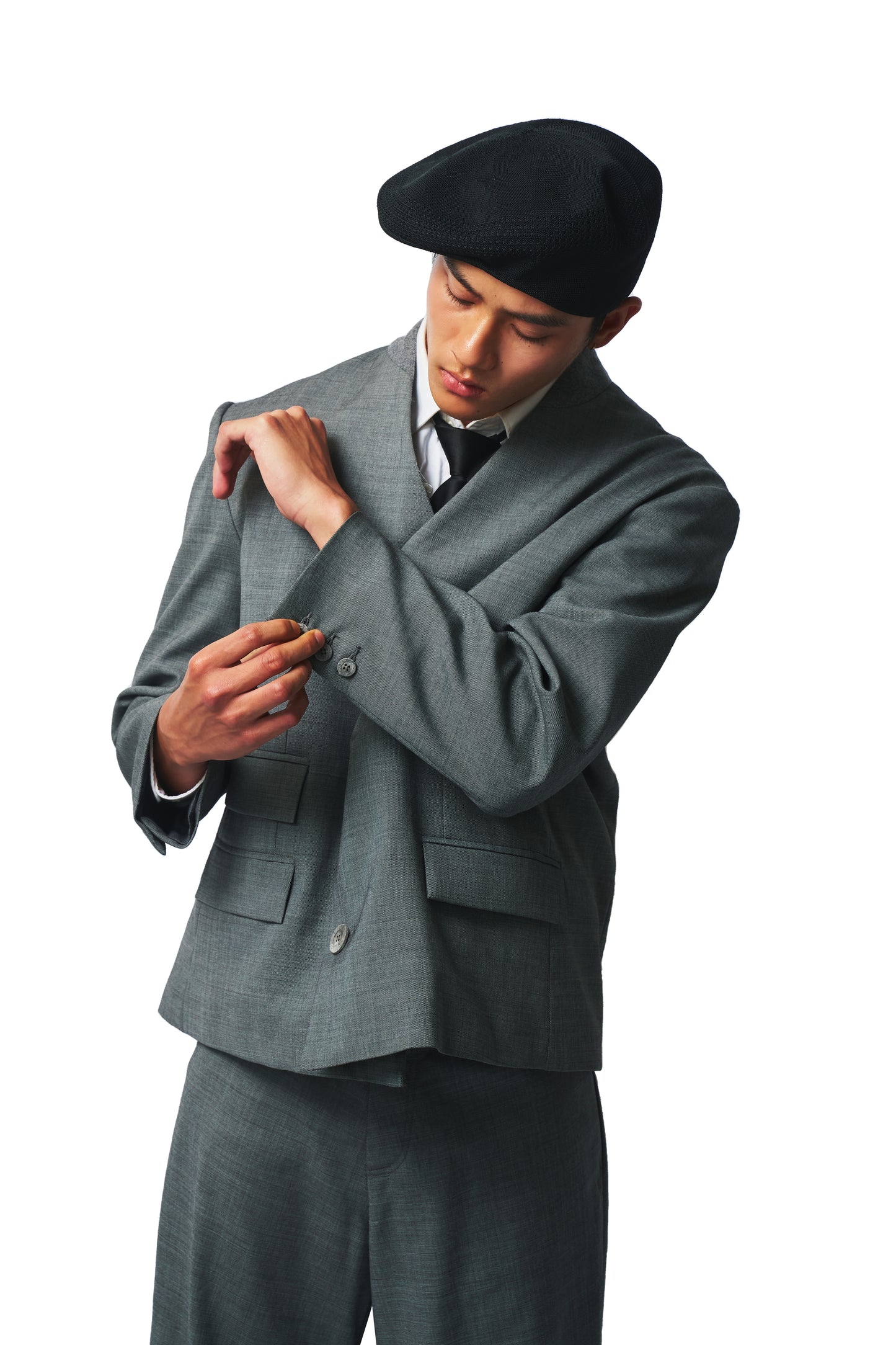Wool Mandarin Collar Blazer