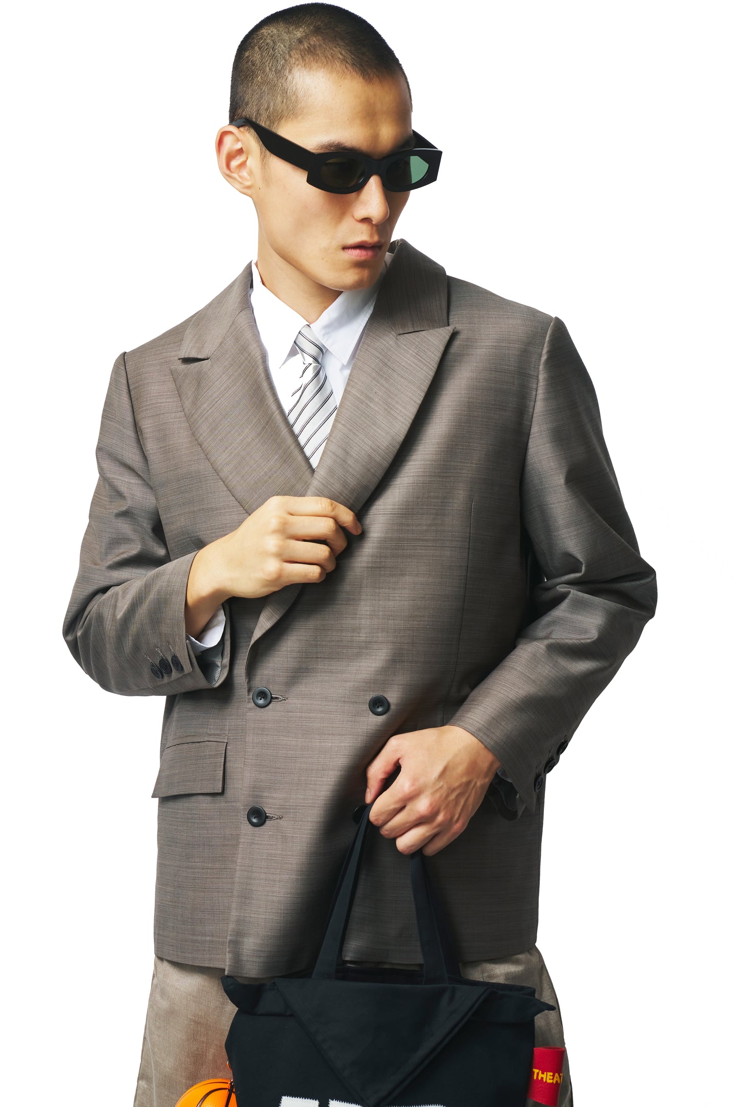 Theatre ILE Grey Double-Breasted Blazer