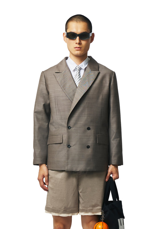 Theatre ILE Grey Double-Breasted Blazer