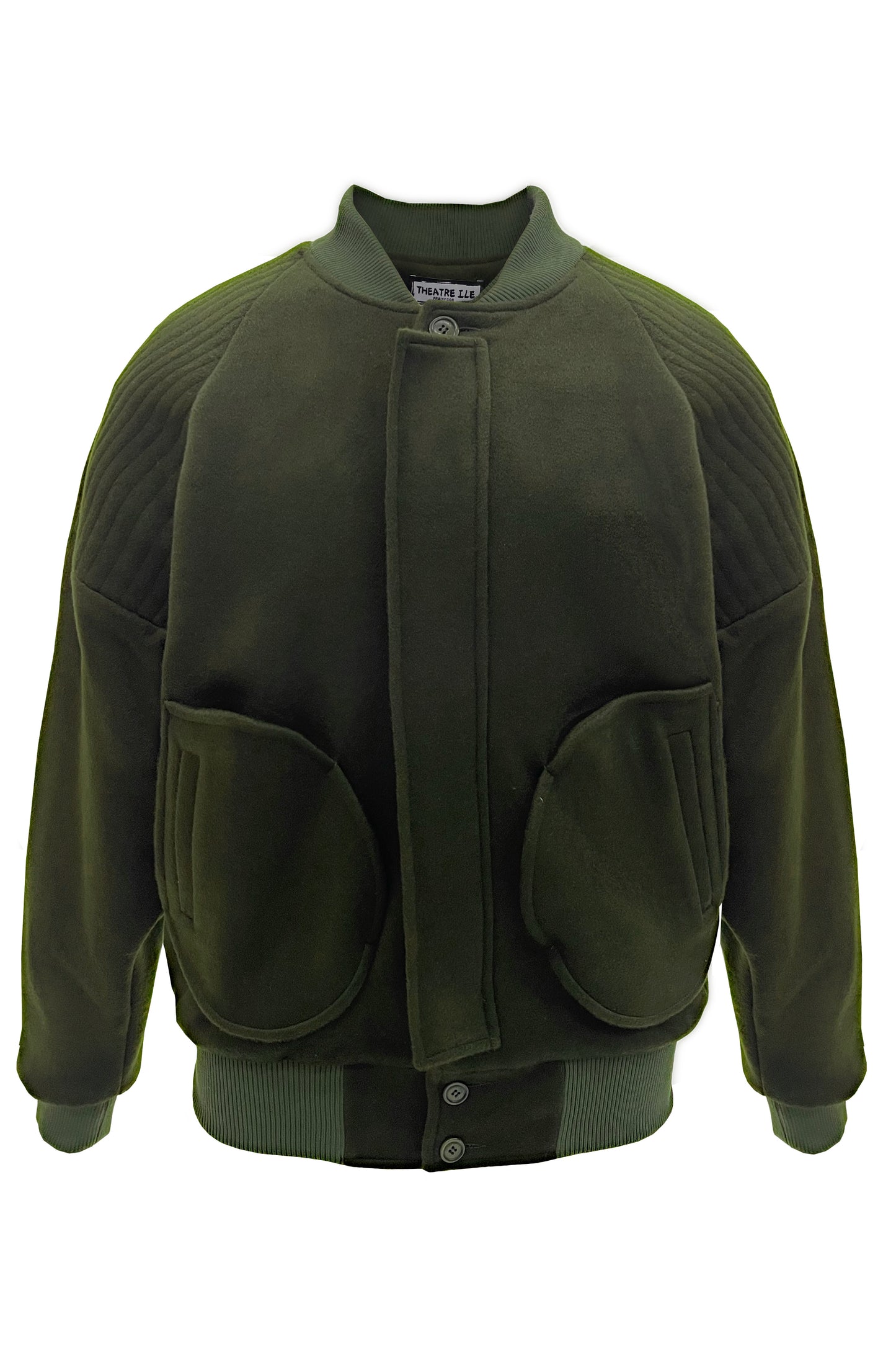 Green Wool Bomber Jacket